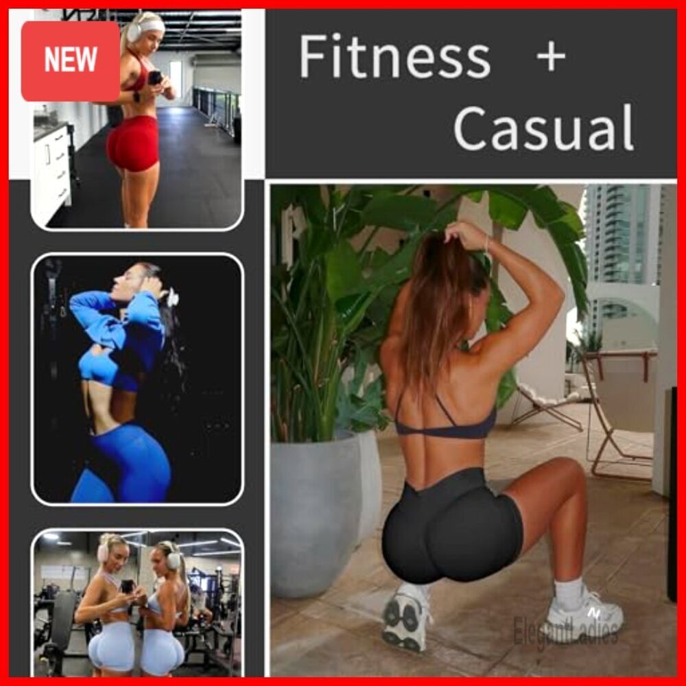 4.5 Inch Scrunch Butt Lifting Tummy Control Seamless Gym Shorts - Picture 5 of 7